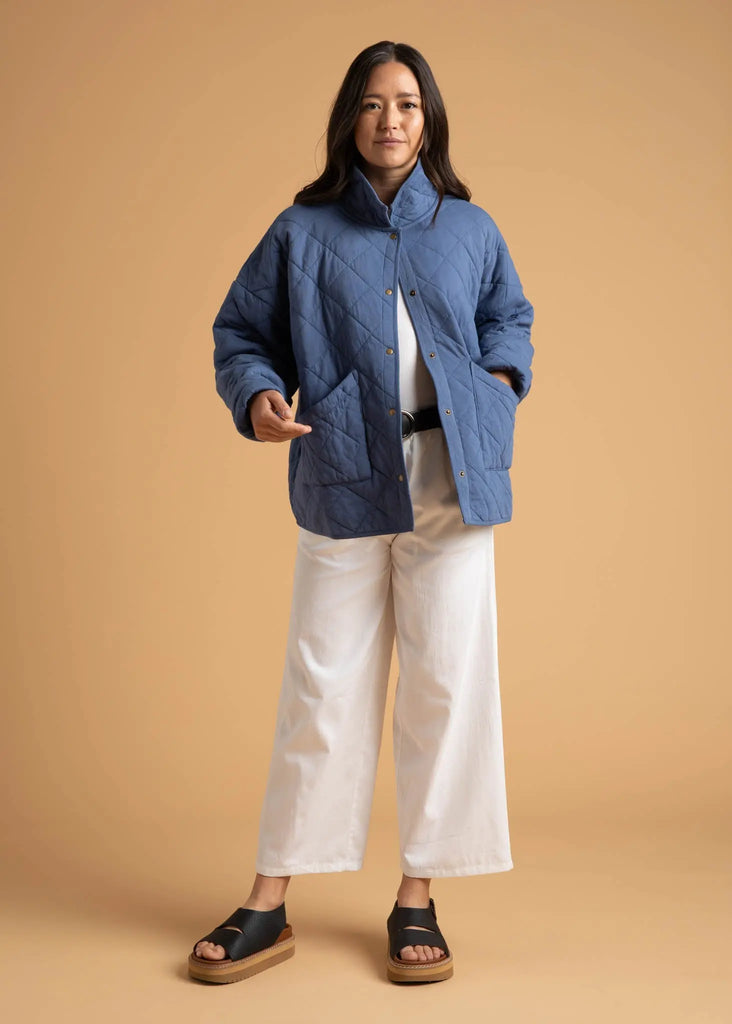 Countryside Quilted Jacket - Inky Blue by And For Good And For Good