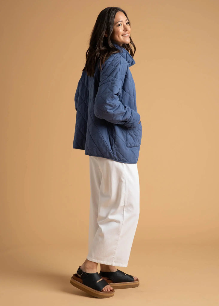 Countryside Quilted Jacket - Inky Blue by And For Good And For Good