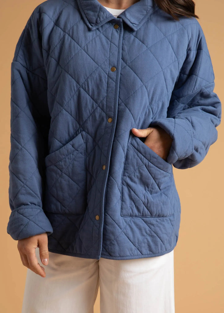 Countryside Quilted Jacket - Inky Blue by And For Good And For Good