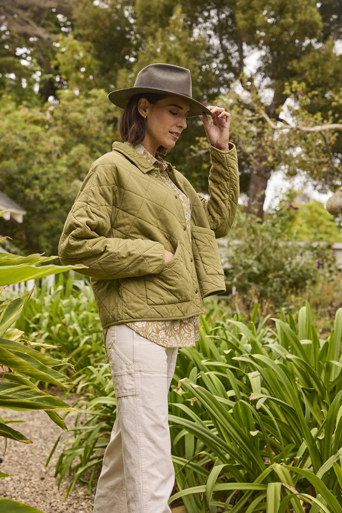 Countryside Quilted Jacket - Olive Oil by And For Good And For Good