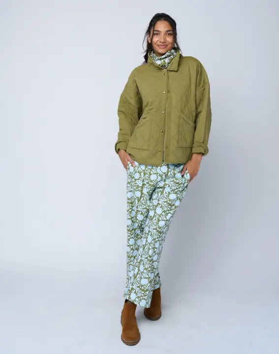 Countryside Quilted Jacket - Olive Oil by And For Good And For Good