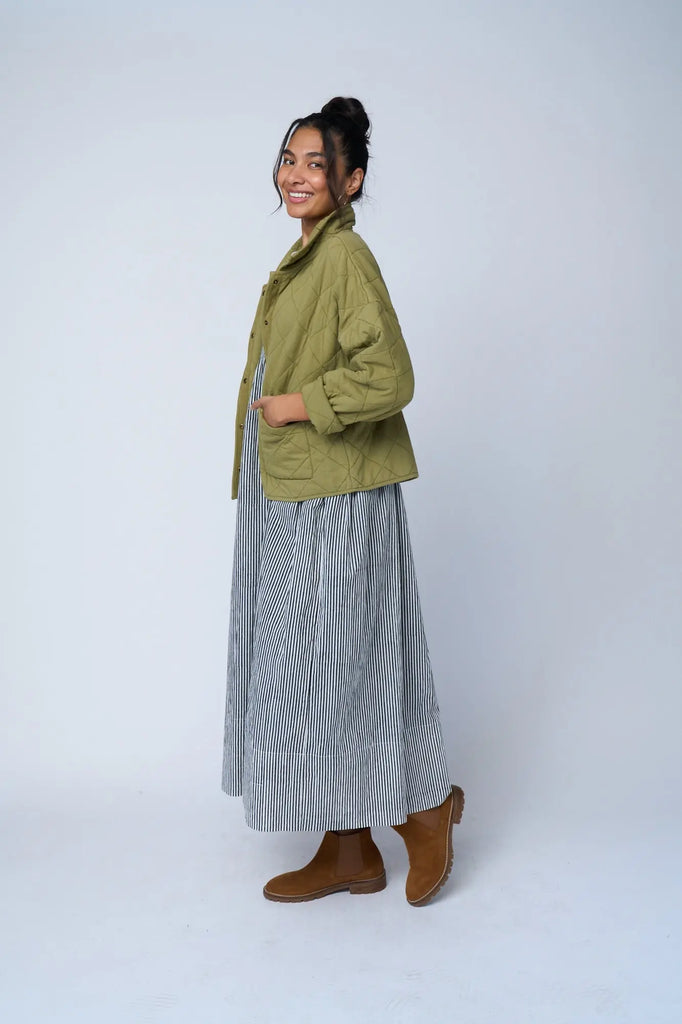 Countryside Quilted Jacket - Olive Oil by And For Good And For Good
