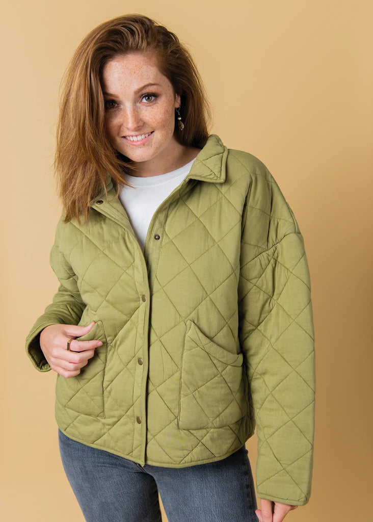 Countryside Quilted Jacket - Olive Oil by And For Good And For Good