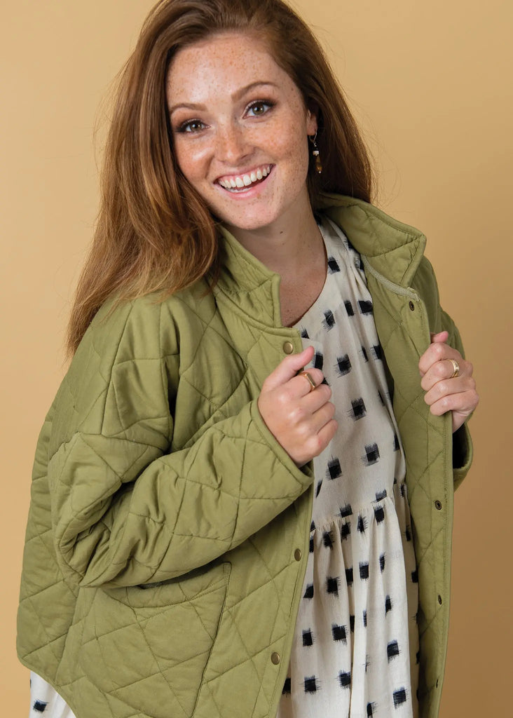 Countryside Quilted Jacket - Olive Oil by And For Good And For Good