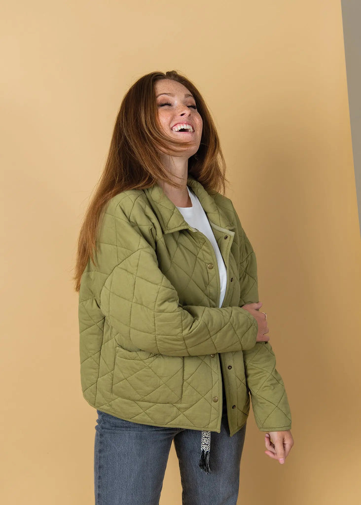 Countryside Quilted Jacket - Olive Oil by And For Good And For Good
