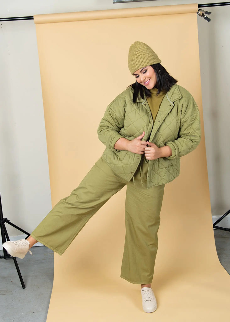 Countryside Quilted Jacket - Olive Oil by And For Good And For Good