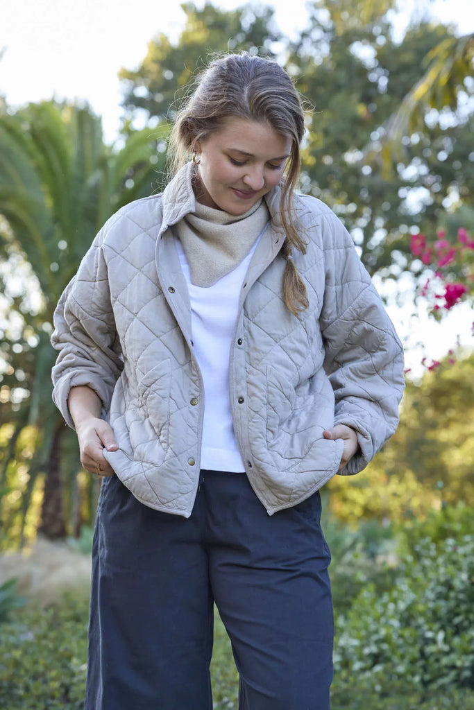 Countryside Quilted Jacket - Pebble by And For Good And For Good