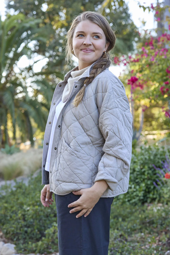 Countryside Quilted Jacket - Pebble by And For Good And For Good
