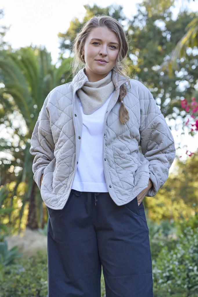Countryside Quilted Jacket - Pebble by And For Good And For Good