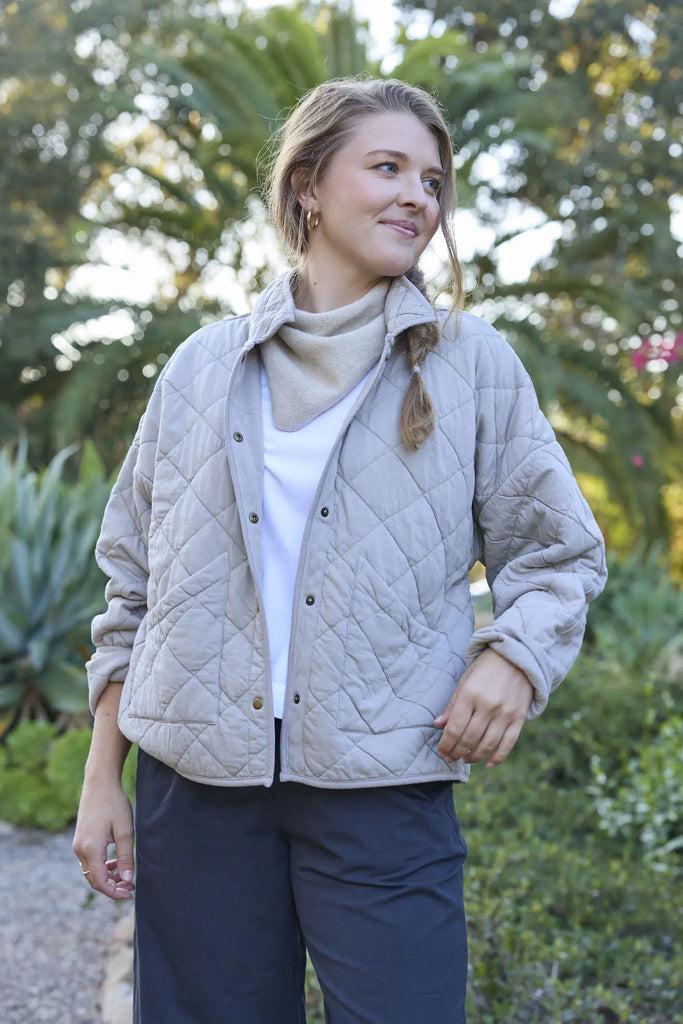 Countryside Quilted Jacket - Pebble by And For Good And For Good