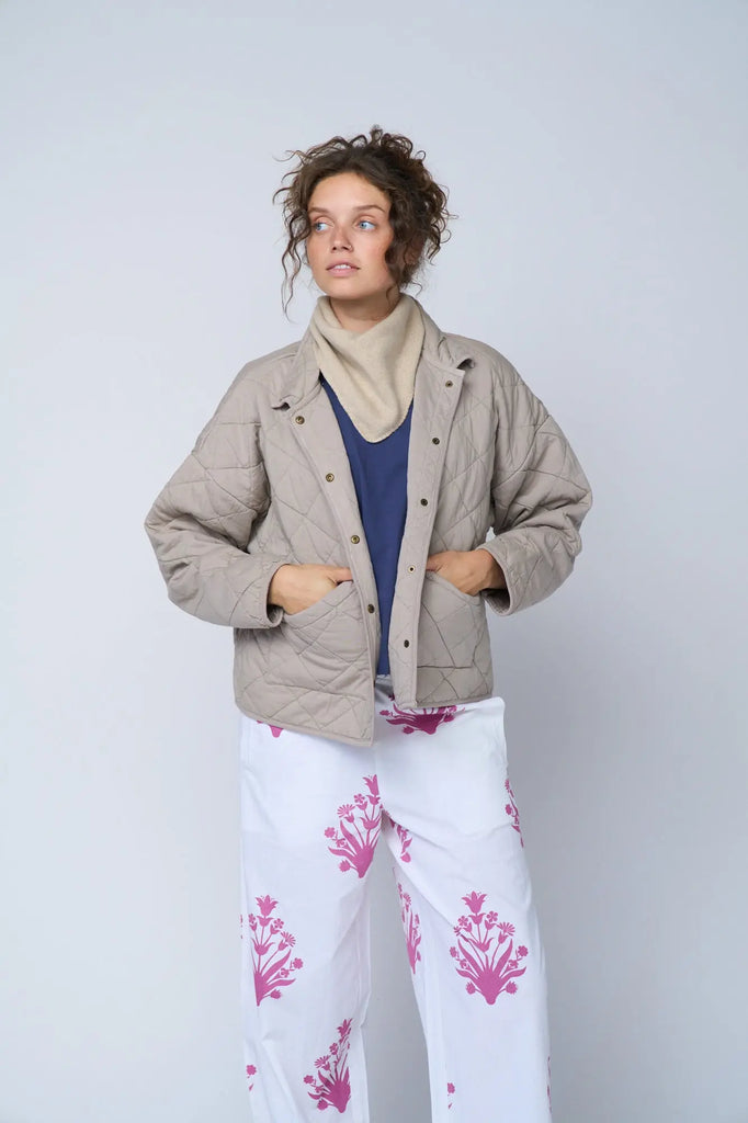 Countryside Quilted Jacket - Pebble by And For Good And For Good