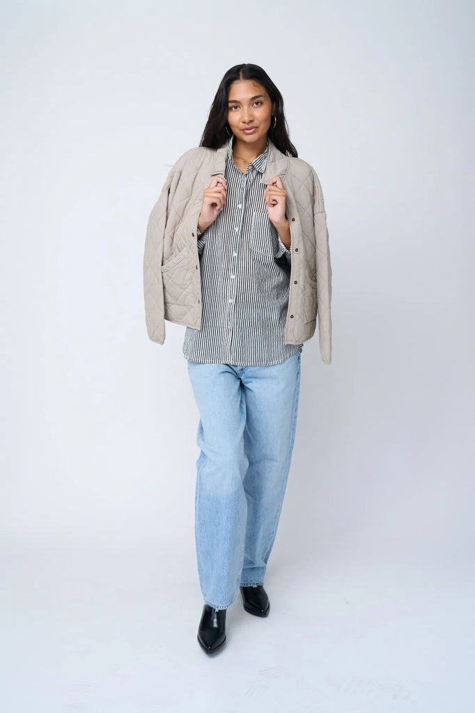 Countryside Quilted Jacket - Pebble by And For Good And For Good