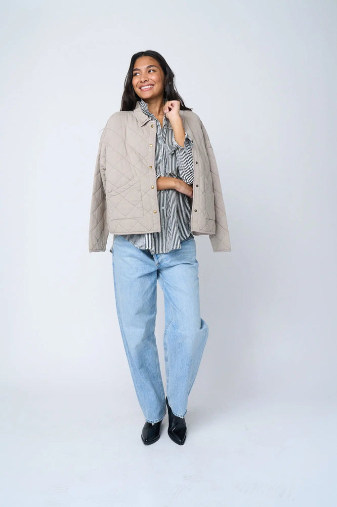 Countryside Quilted Jacket - Pebble by And For Good And For Good