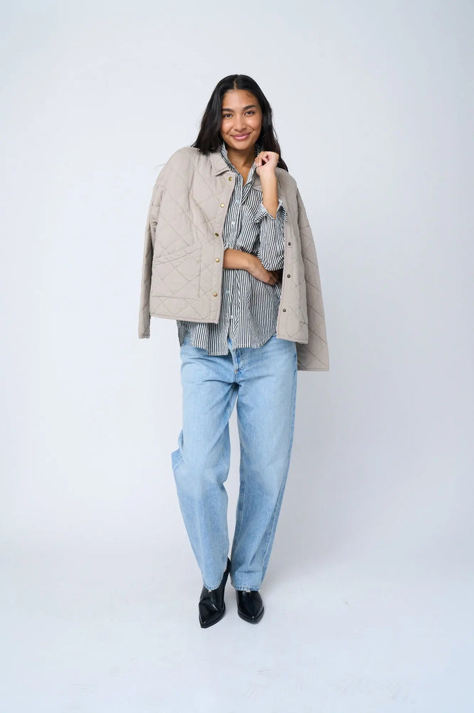 Countryside Quilted Jacket - Pebble by And For Good And For Good