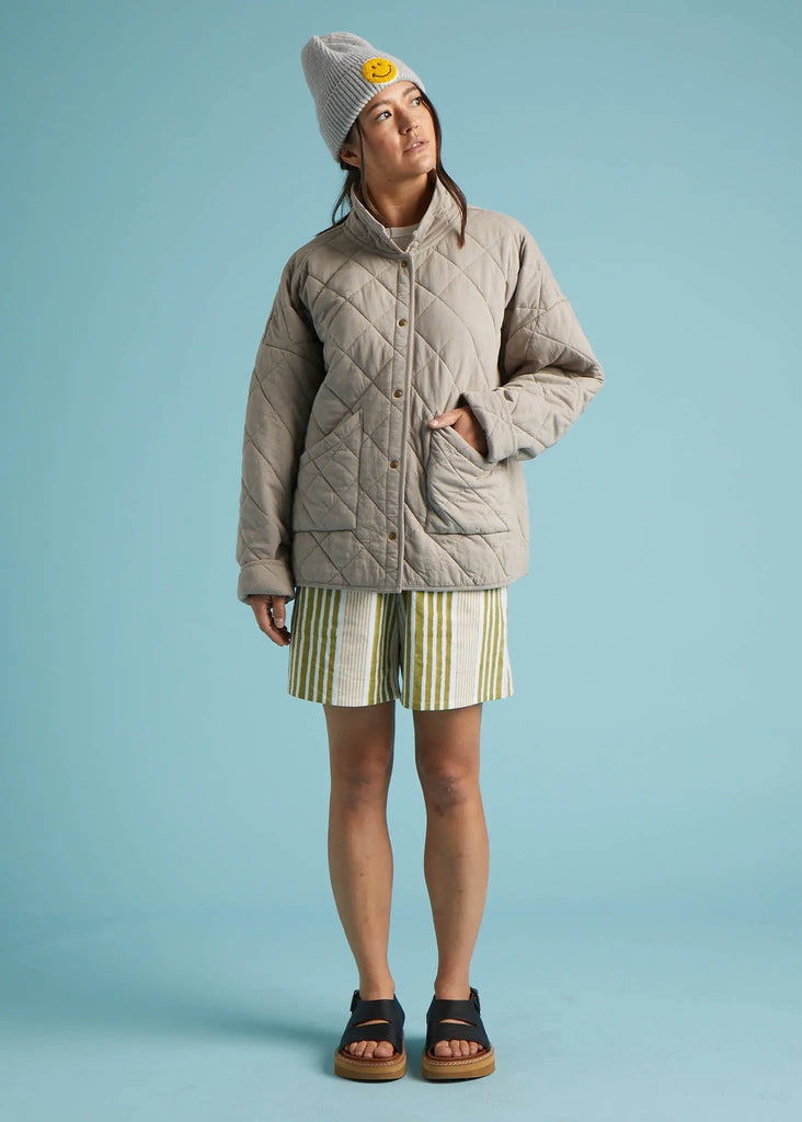 Countryside Quilted Jacket - Pebble by And For Good And For Good