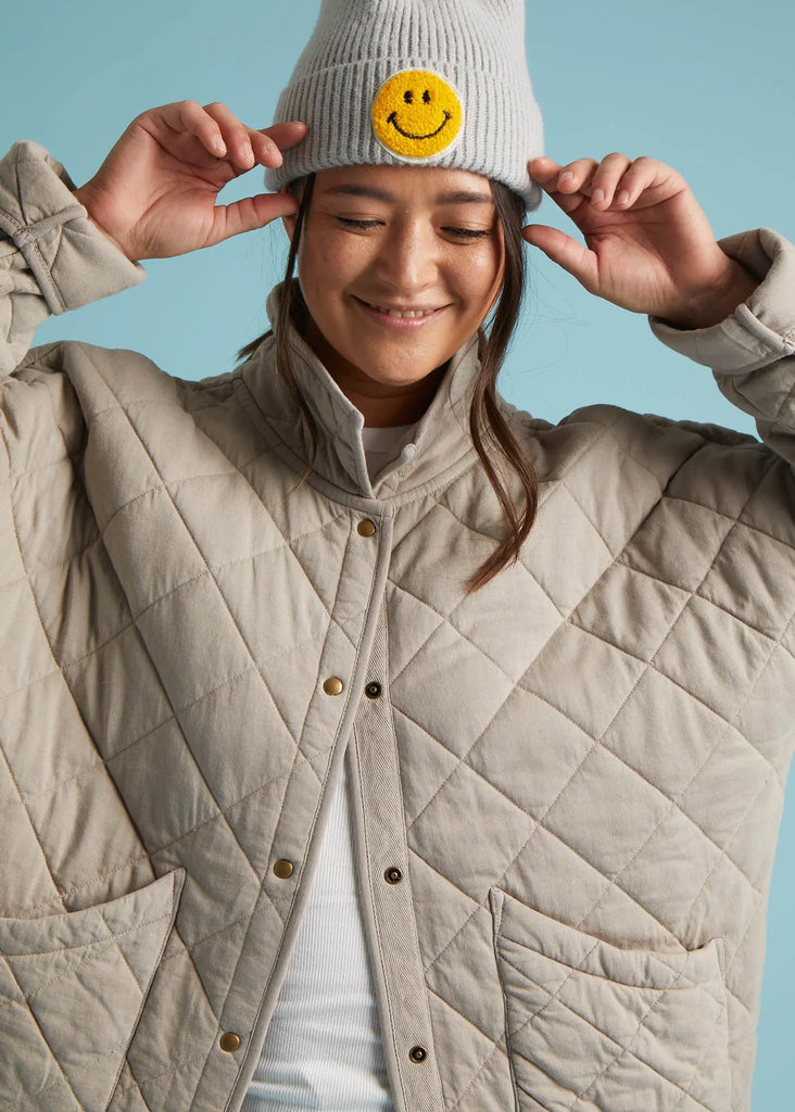 Countryside Quilted Jacket - Pebble by And For Good And For Good