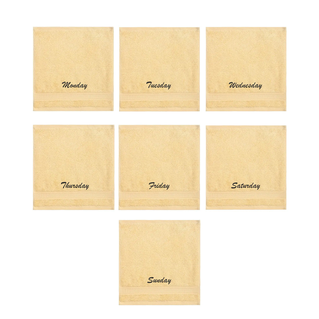 Customized Seven Days Towels - Washcloths and Hand Towels - Set of 7 by La'Hammam La'Hammam