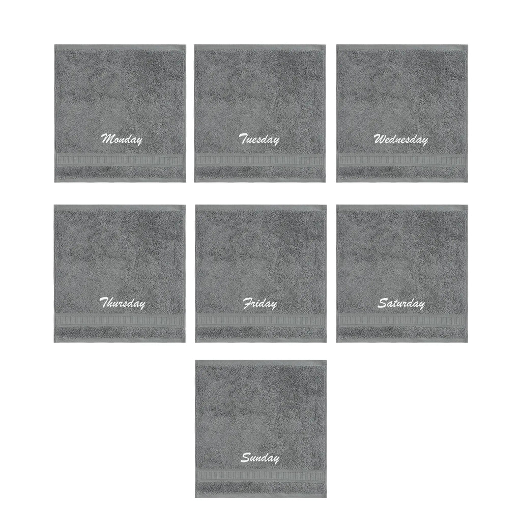 Customized Seven Days Towels - Washcloths and Hand Towels - Set of 7 by La'Hammam La'Hammam
