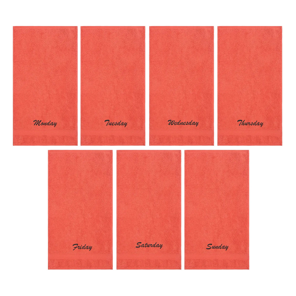 Customized Seven Days Towels - Washcloths and Hand Towels - Set of 7 by La'Hammam La'Hammam
