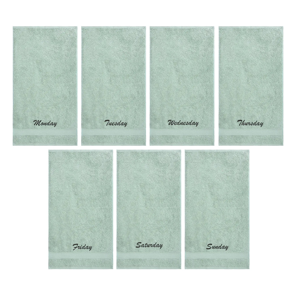 Customized Seven Days Towels - Washcloths and Hand Towels - Set of 7 by La'Hammam La'Hammam