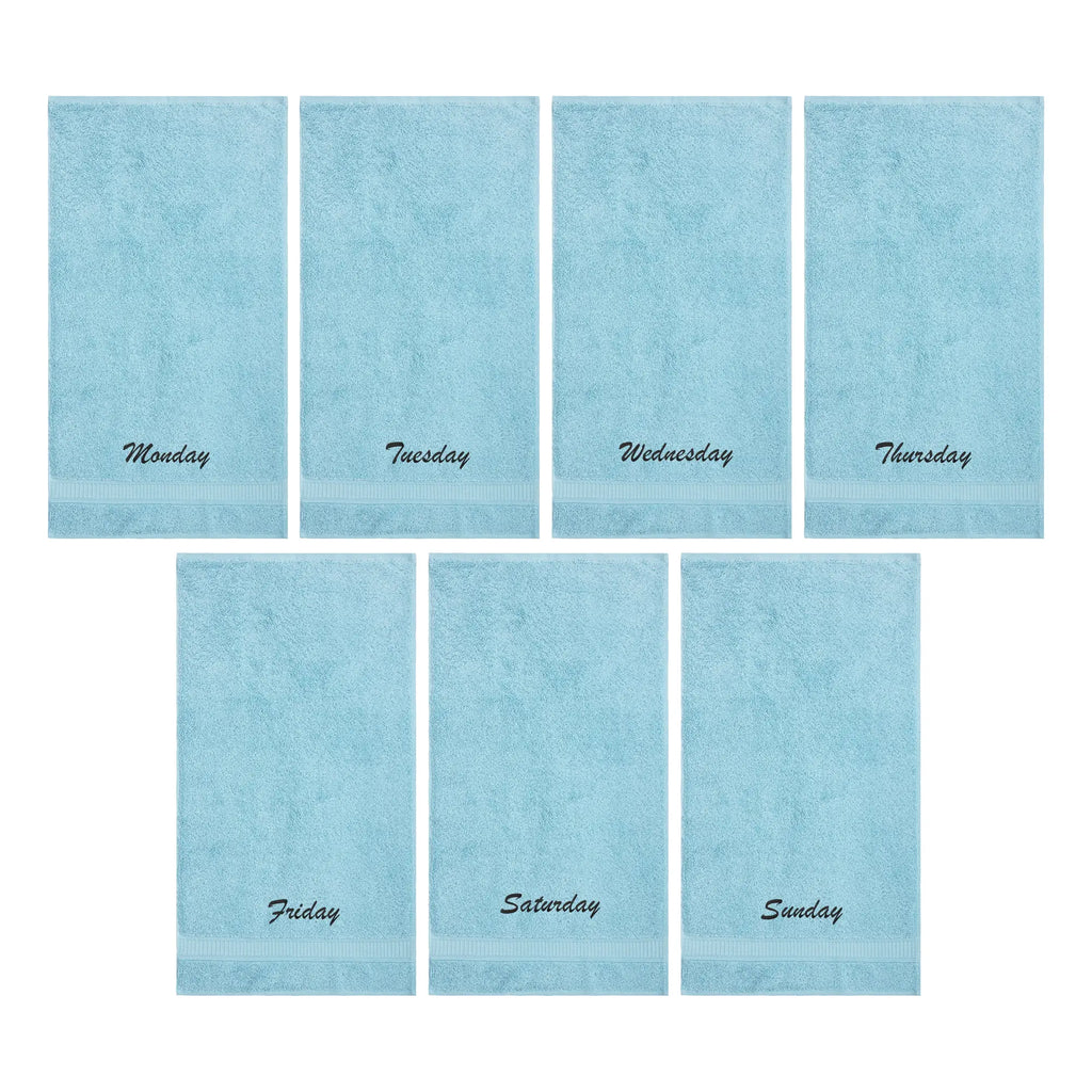 Customized Seven Days Towels - Washcloths and Hand Towels - Set of 7 by La'Hammam La'Hammam