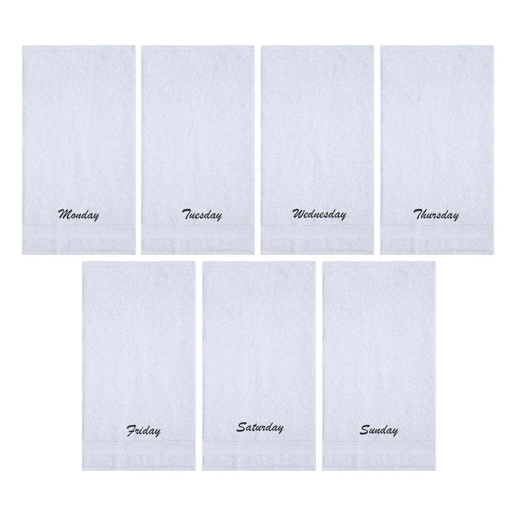 Customized Seven Days Towels - Washcloths and Hand Towels - Set of 7 by La'Hammam La'Hammam