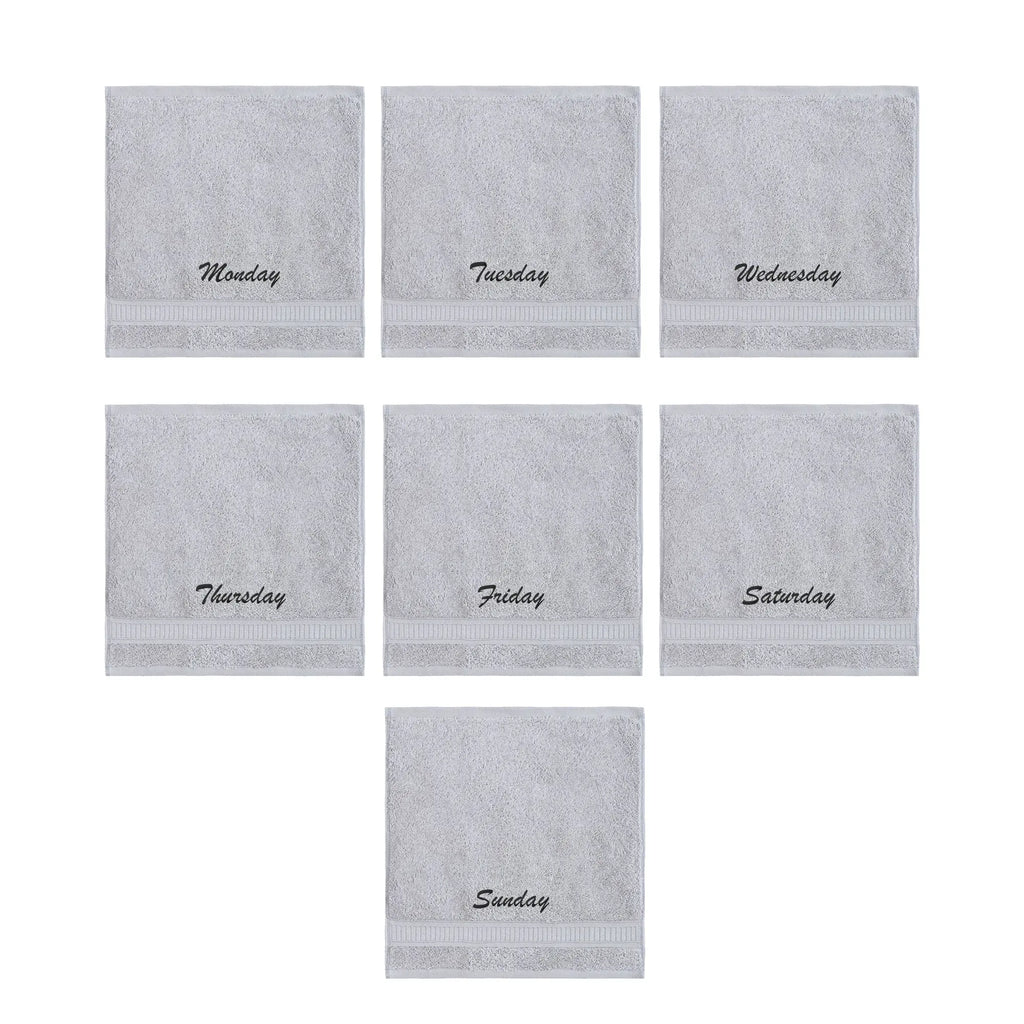 Customized Seven Days Towels - Washcloths and Hand Towels - Set of 7 by La'Hammam La'Hammam
