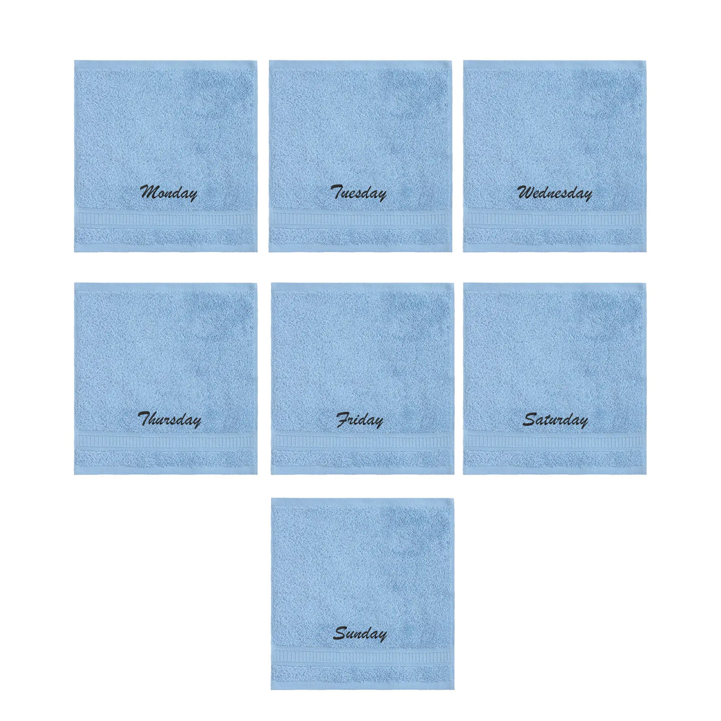 Customized Seven Days Towels - Washcloths and Hand Towels - Set of 7 by La'Hammam La'Hammam