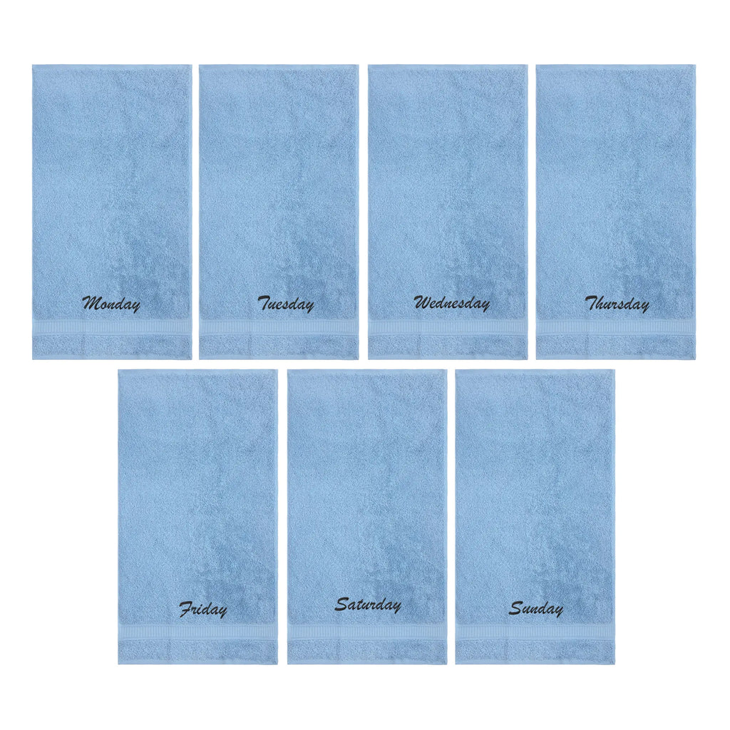 Customized Seven Days Towels - Washcloths and Hand Towels - Set of 7 by La'Hammam La'Hammam