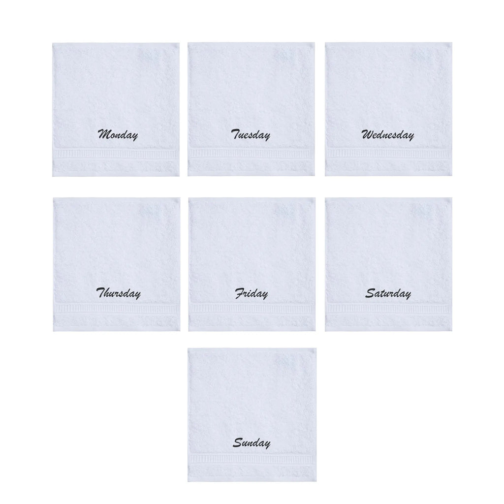 Customized Seven Days Towels - Washcloths and Hand Towels - Set of 7 by La'Hammam La'Hammam
