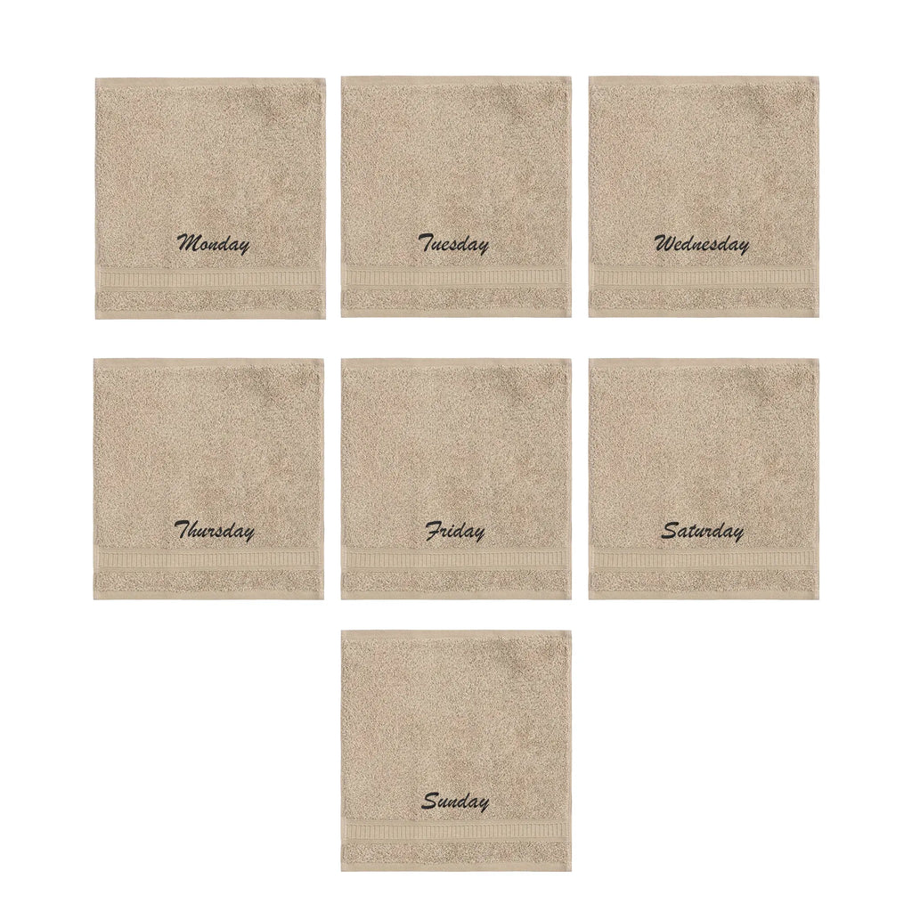 Customized Seven Days Towels - Washcloths and Hand Towels - Set of 7 by La'Hammam La'Hammam