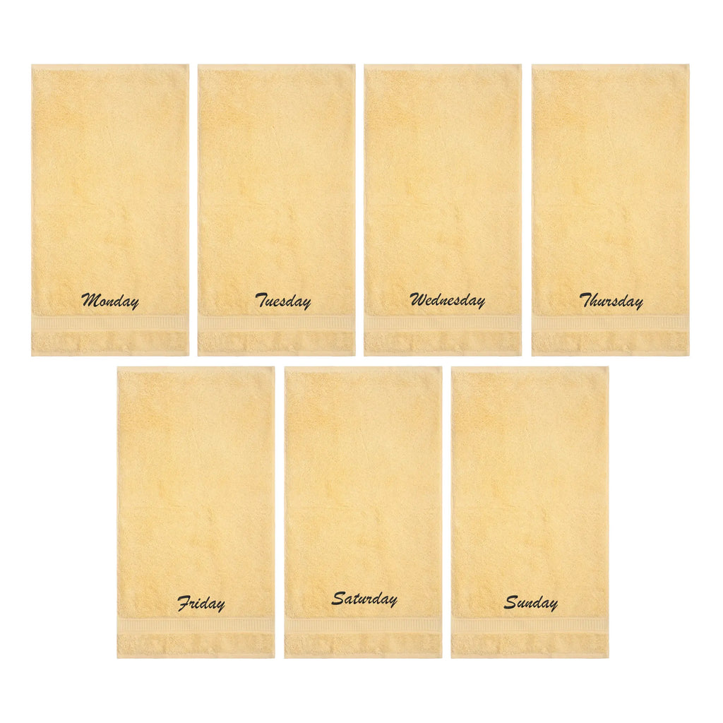 Customized Seven Days Towels - Washcloths and Hand Towels - Set of 7 by La'Hammam La'Hammam