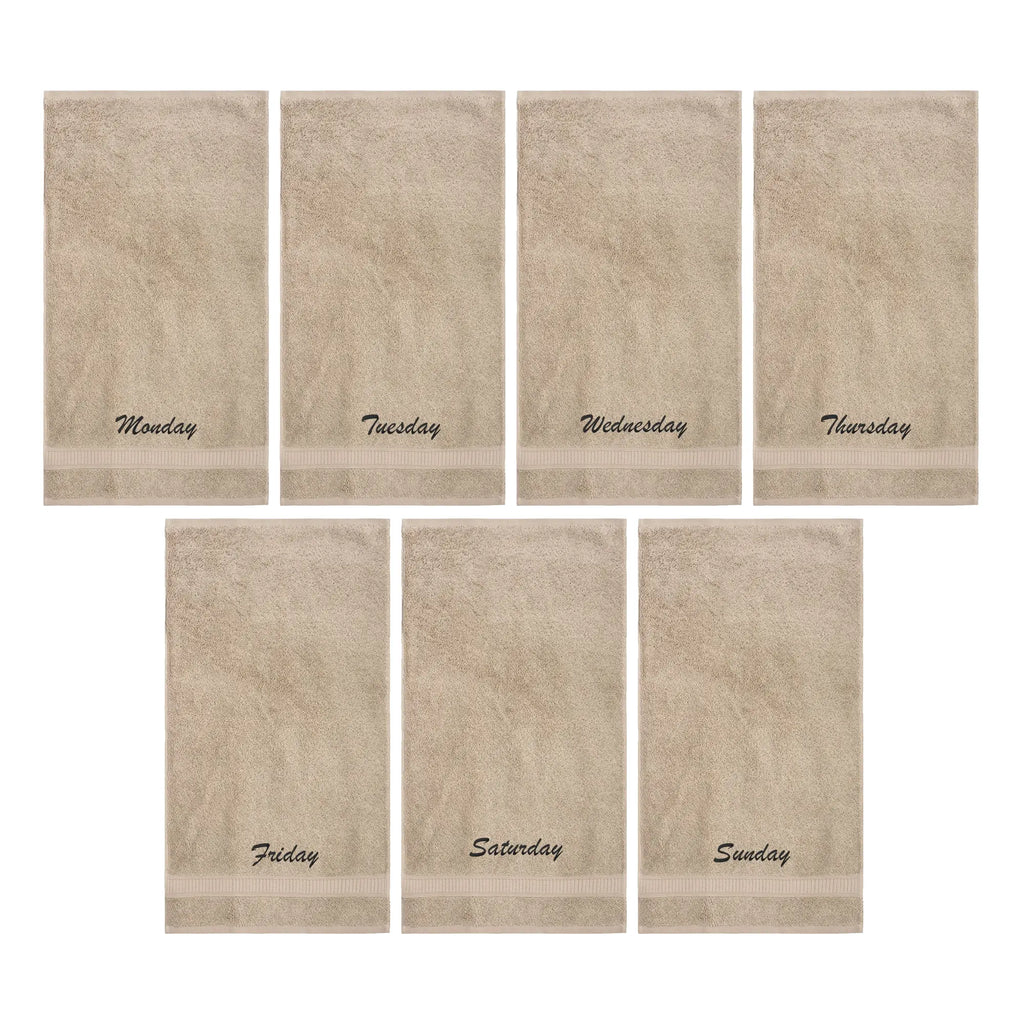 Customized Seven Days Towels - Washcloths and Hand Towels - Set of 7 by La'Hammam La'Hammam