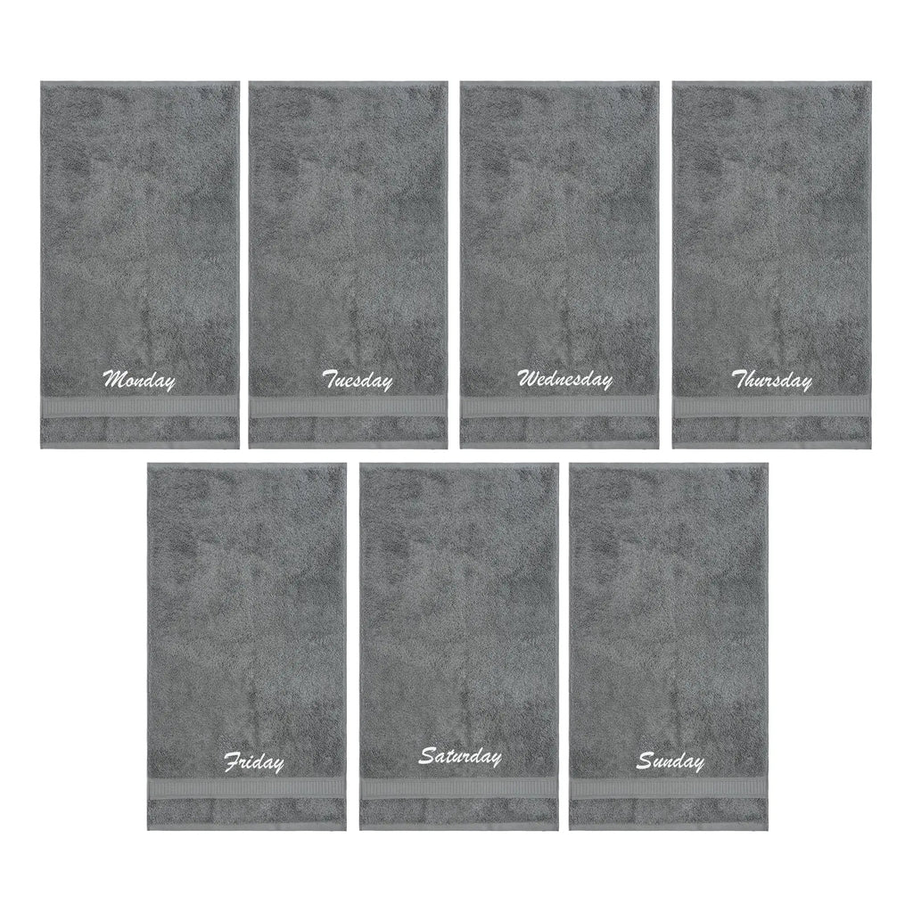 Customized Seven Days Towels - Washcloths and Hand Towels - Set of 7 by La'Hammam La'Hammam