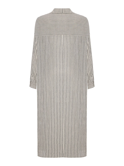 Voyage Shirt Dress - Black Stripes
