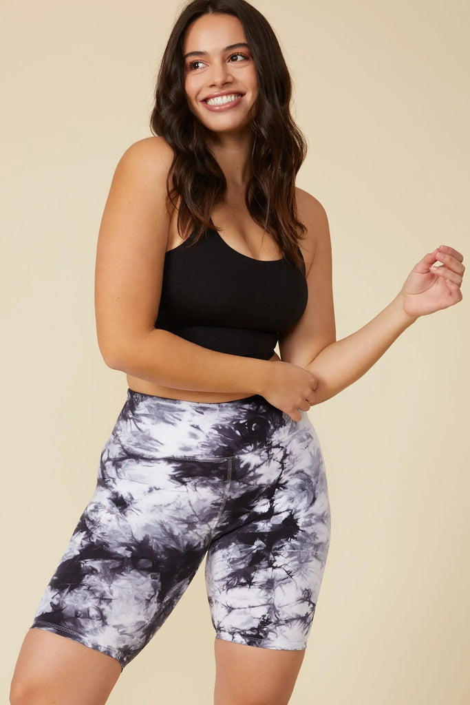 Dani Tie-Dye Biker Short in Black by ALAMAE ALAMAE
