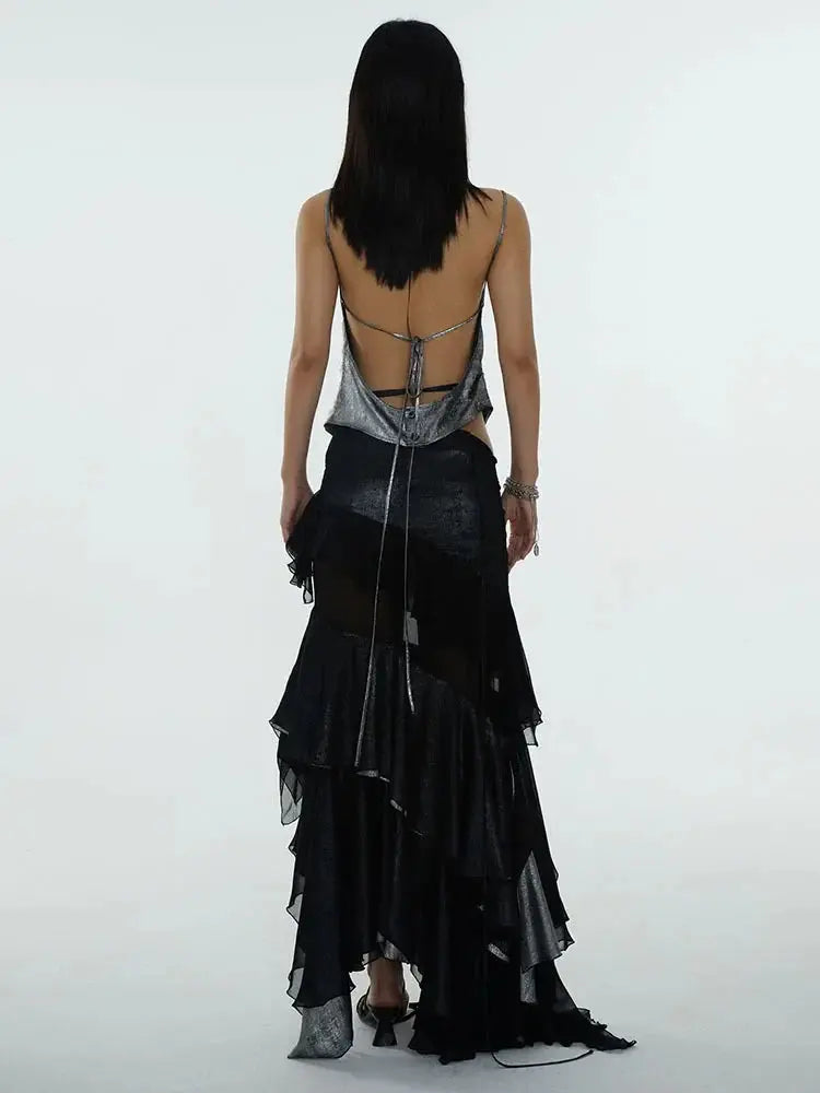 Darceangelo Mesh Ruffle Skirt by Marigold Shadows Marigold Shadows