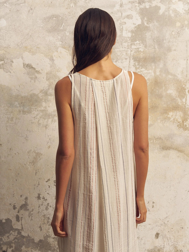 Day Break Dress - Natural With Stripes by The Handloom The Handloom