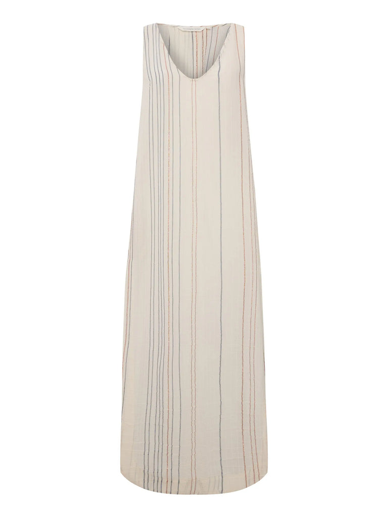Day Break Dress - Natural With Stripes by The Handloom The Handloom
