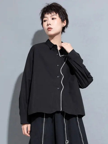 Denie Contrast Blouse by Marigold Shadows Marigold Shadows