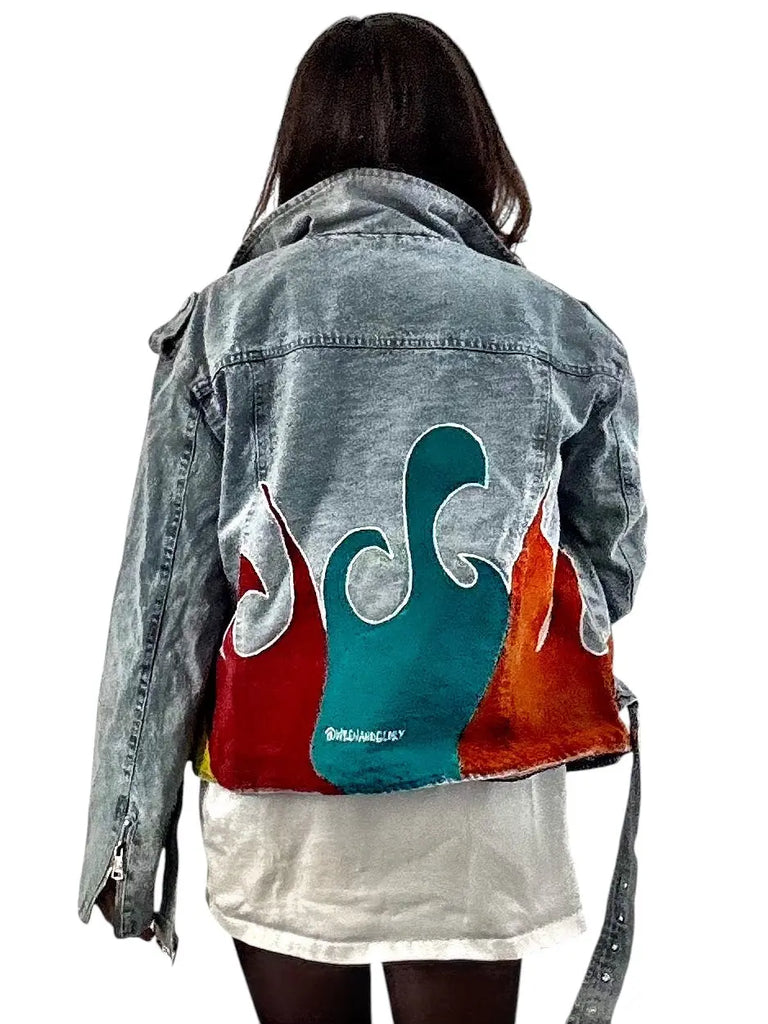 'Denim & Flow' Moto Jacket by Wren + Glory Wren + Glory