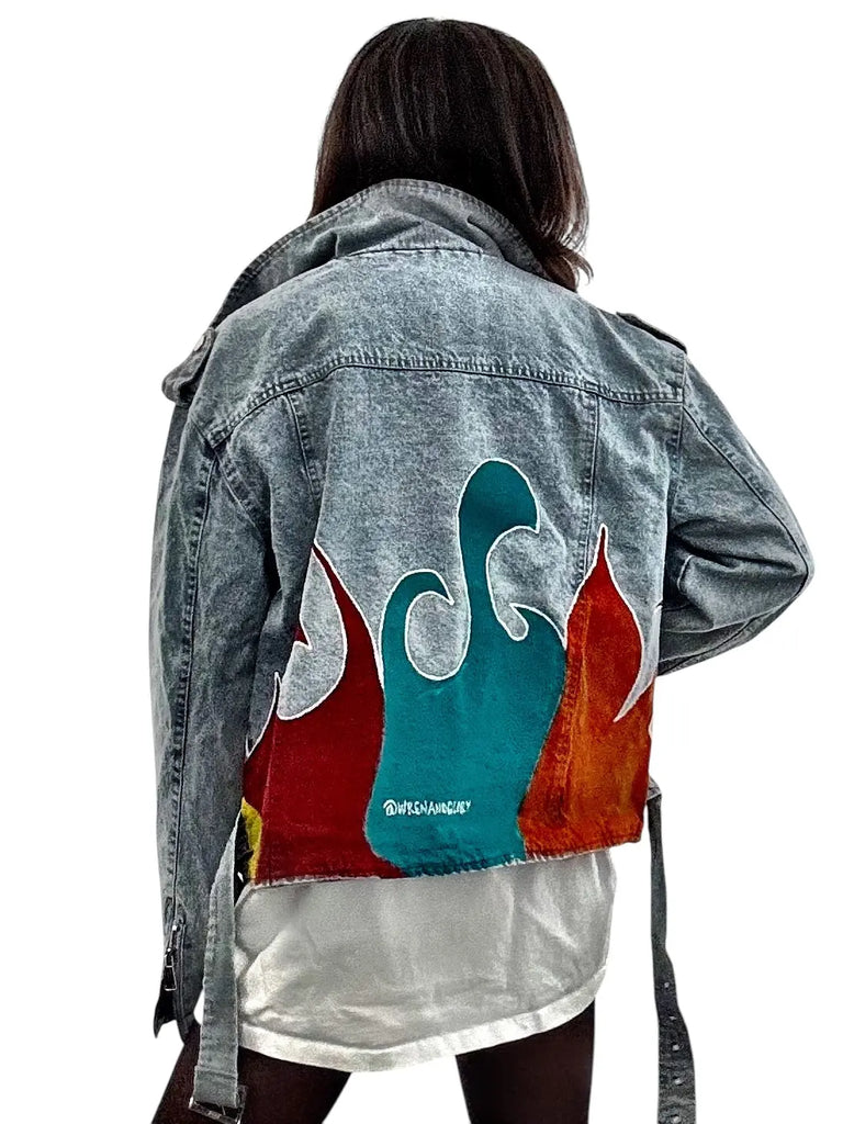 'Denim & Flow' Moto Jacket by Wren + Glory Wren + Glory