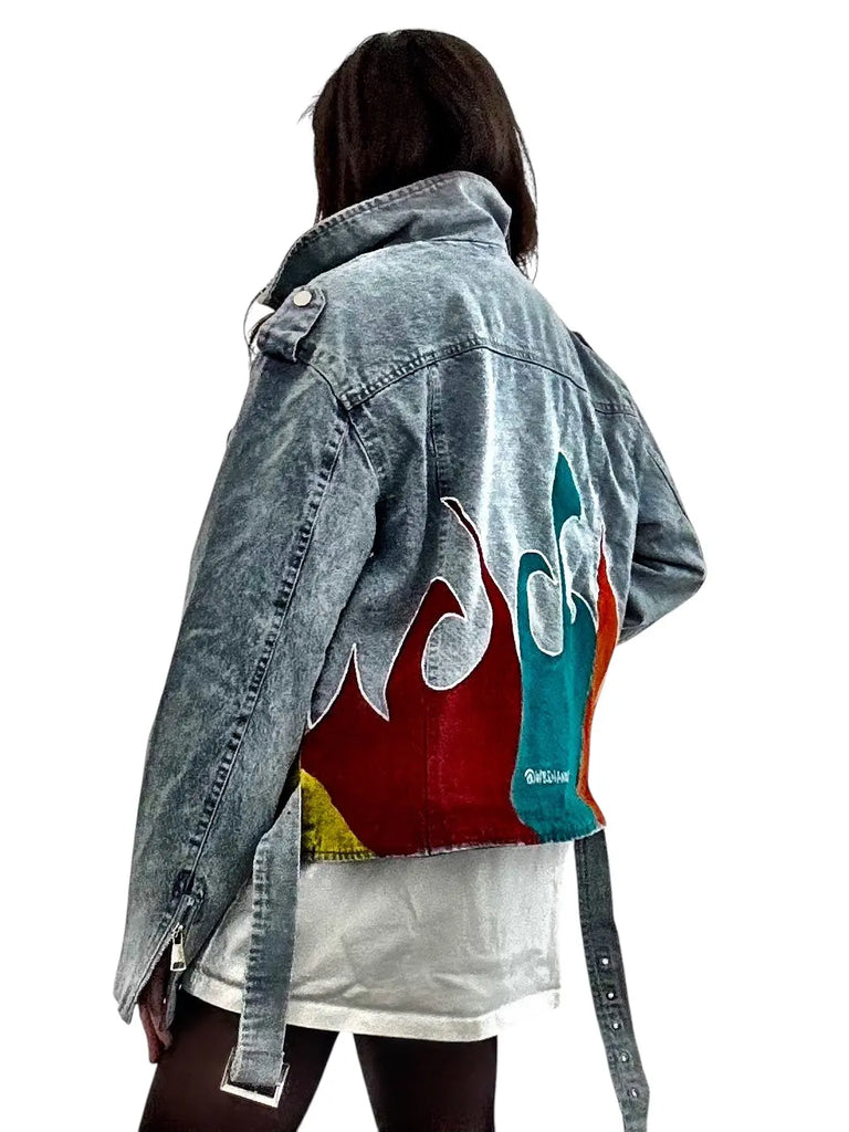 'Denim & Flow' Moto Jacket by Wren + Glory Wren + Glory