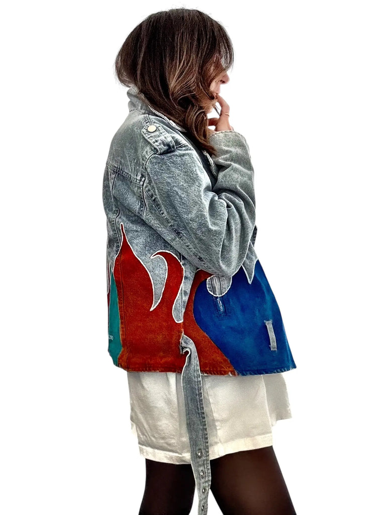 'Denim & Flow' Moto Jacket by Wren + Glory Wren + Glory