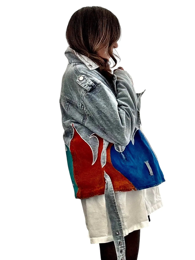 'Denim & Flow' Moto Jacket by Wren + Glory Wren + Glory