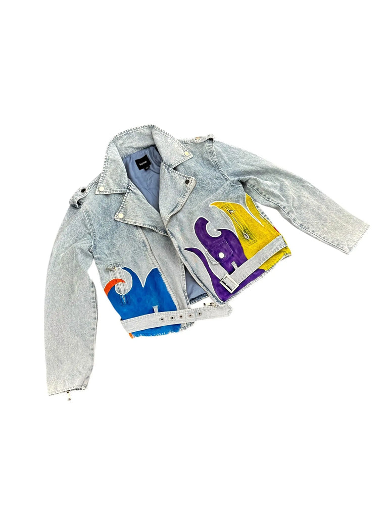 'Denim & Flow' Moto Jacket by Wren + Glory Wren + Glory