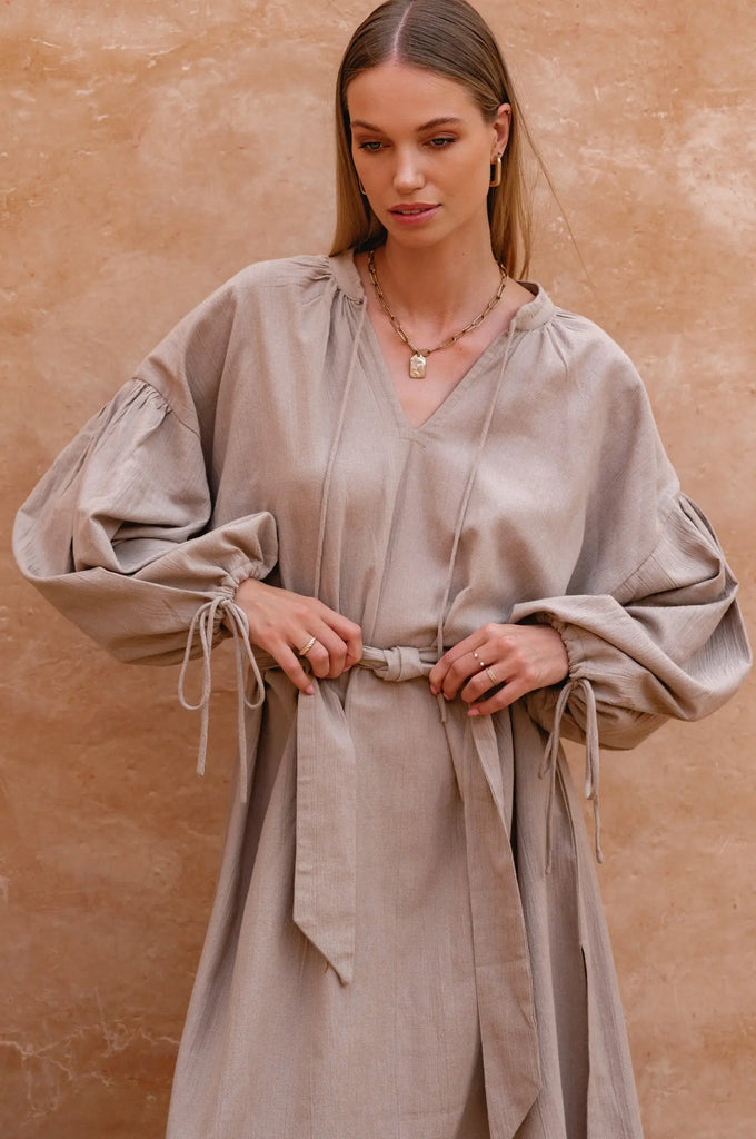Denise Long Sleeve Linen Kimono Dress by Bali Lane Bali Lane