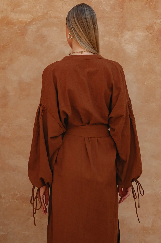 Denise Long Sleeve Linen Kimono Dress by Bali Lane Bali Lane