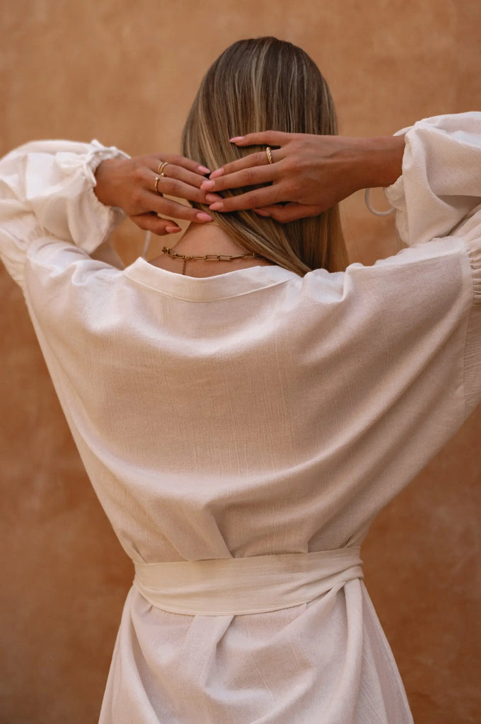 Denise Long Sleeve Linen Kimono Dress by Bali Lane Bali Lane