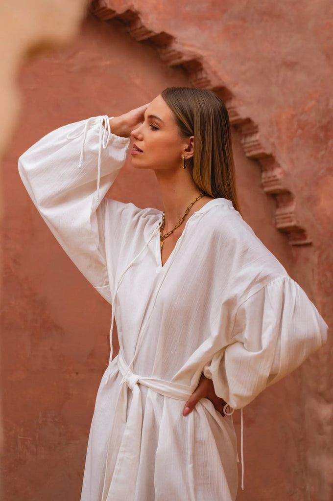 Denise Long Sleeve Linen Kimono Dress by Bali Lane Bali Lane